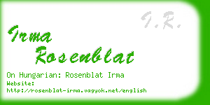 irma rosenblat business card